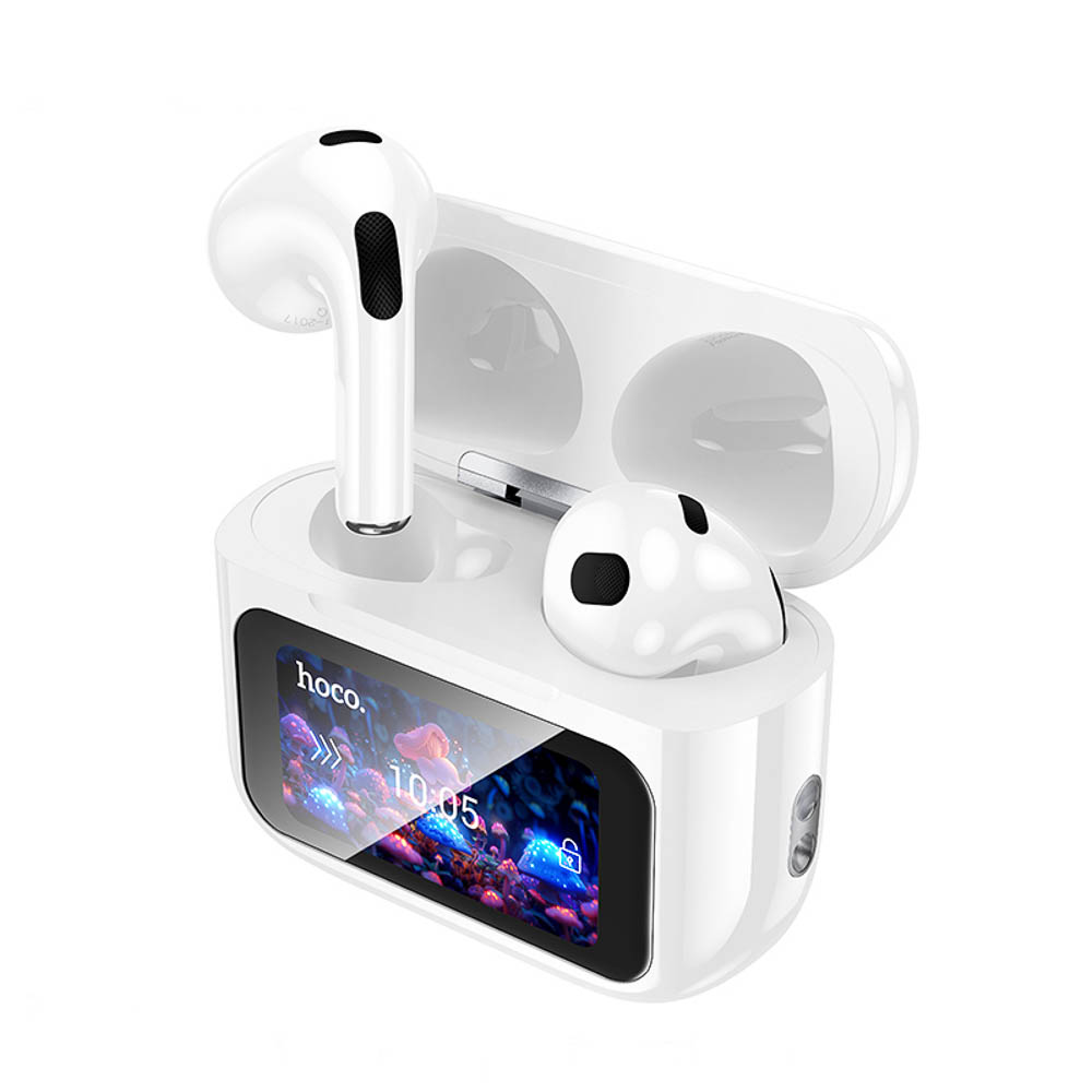 Наушники беспроводные TWS hoco. модель EW81 Elegant, вкладыши, дисплей, 300/30мАч, BT5.4, цвет:белый - #5