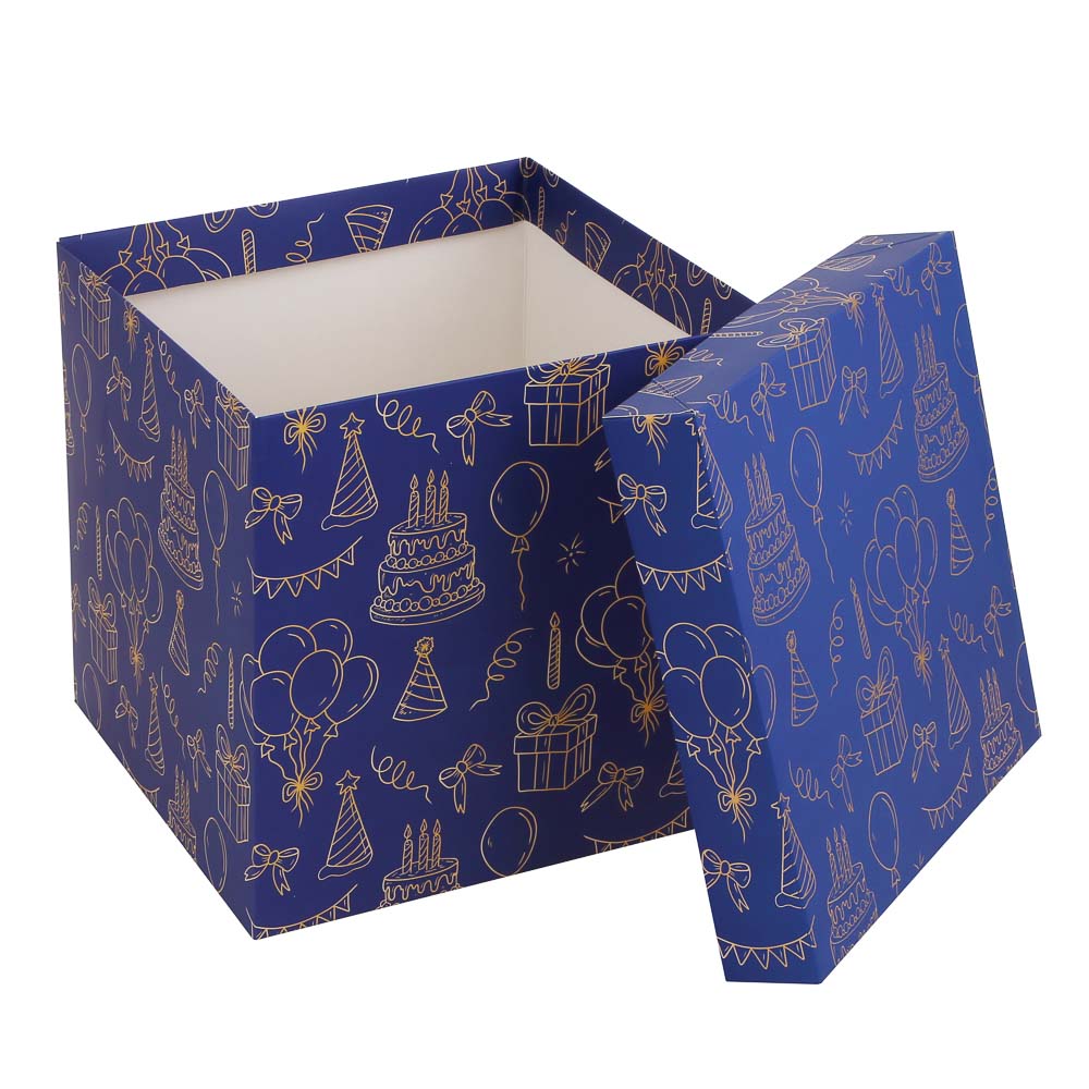 Коробка складная 22x22x22см, бумага, 4 дизайна - #4