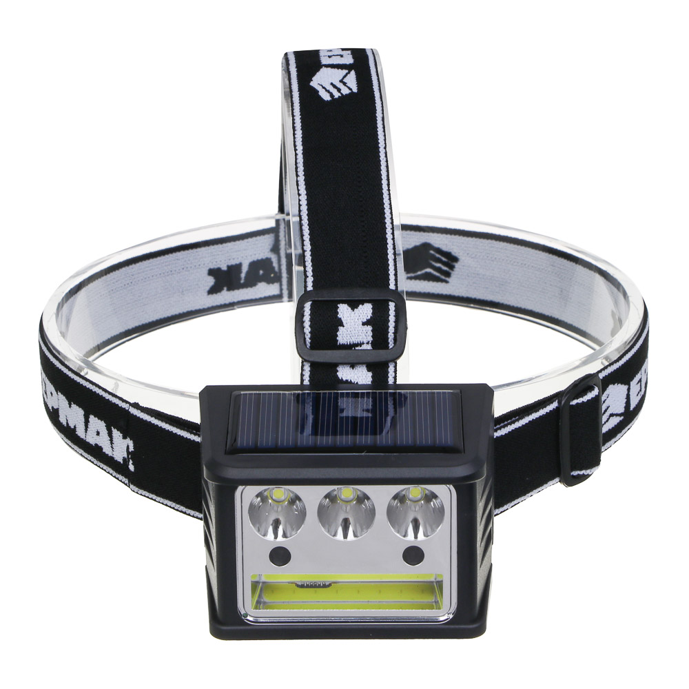 Фонарь налобный тм ЕРМАК,LED COB, 5 режимов,800мАч, Type-C, солн. батарея, красный свет, 78х55х56 мм - #2