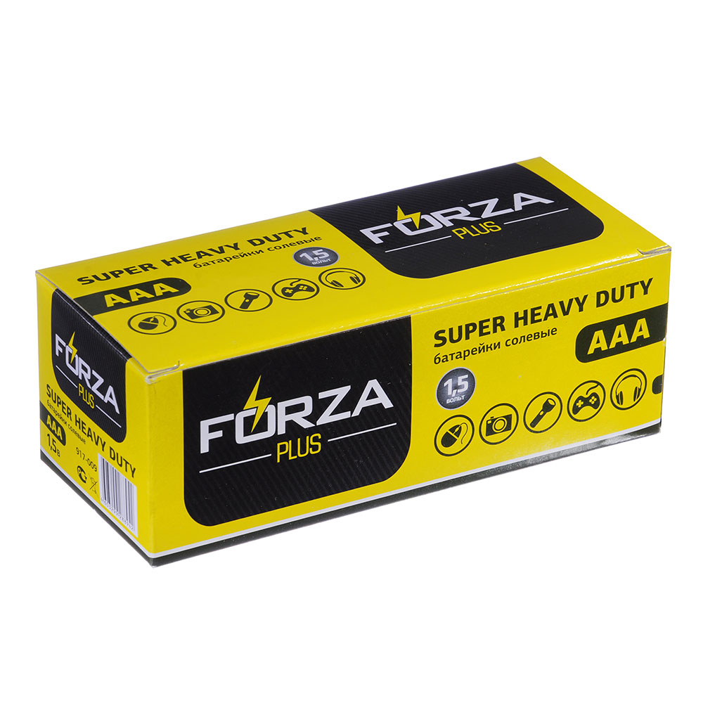 Батарейки FORZA  4шт "Super heavy duty" солевая, тип AAA (R03), плёнка - #4