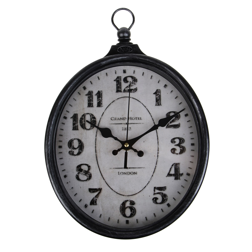 LADECOR CHRONO Часы настенные, круглые, 33x22,7x4,7 см, пластик, цвет черный - #1