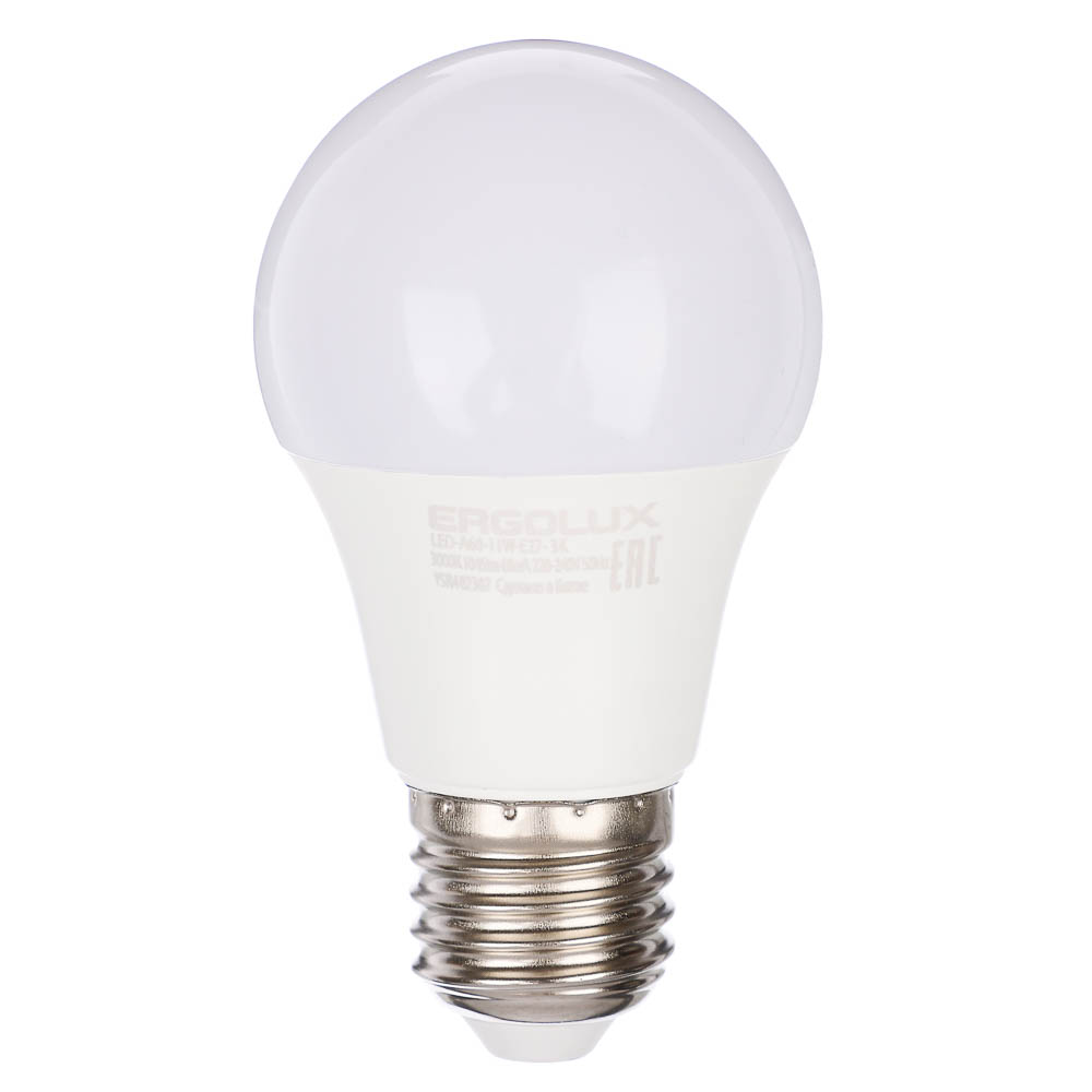 Ergolux LED-A60-11W-E27-3K (Эл.лампа светодиодная ЛОН 11Вт Е27 3000К 220-240В, ПРОМО), 14458 - #1