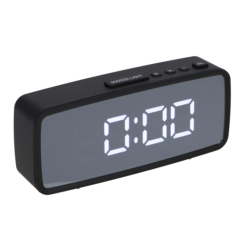 LADECOR CHRONO Будильник электронный, 14x5,7 см, USB/3xAAA, пластик, цвет черный, арт.2 - #1