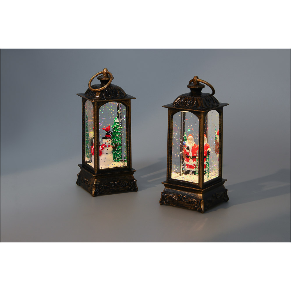 СНОУ БУМ Светильник декор. LED в виде фонаря со снегом, 5x5x13см, PC, ABS, вода, 3хLR44, 1реж.,2диз. - #6