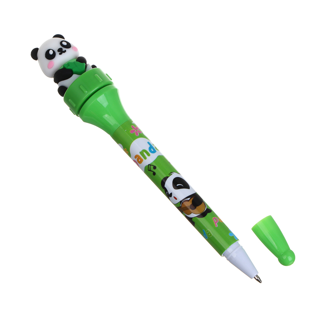 Ручка шариковая синяя, вертушка "Панда", 3 дизайна - #2