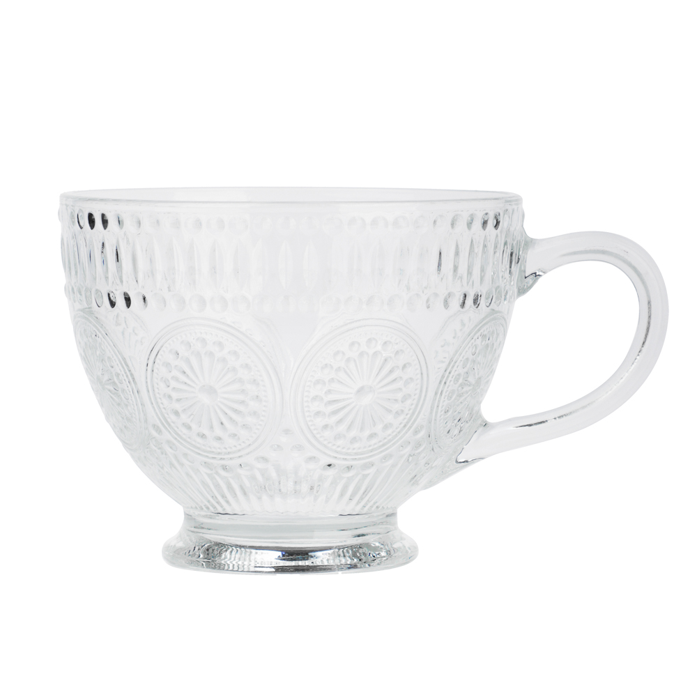 MILLIMI Кружка с рельефным рисунком на ножке, 420 мл, стекло - #1