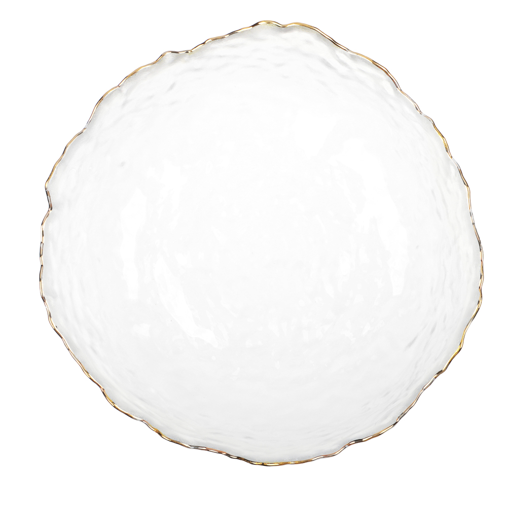 MILLIMI Салатник 17x16,5x7,5см, стекло, прозрачный с золотой каймой - #5