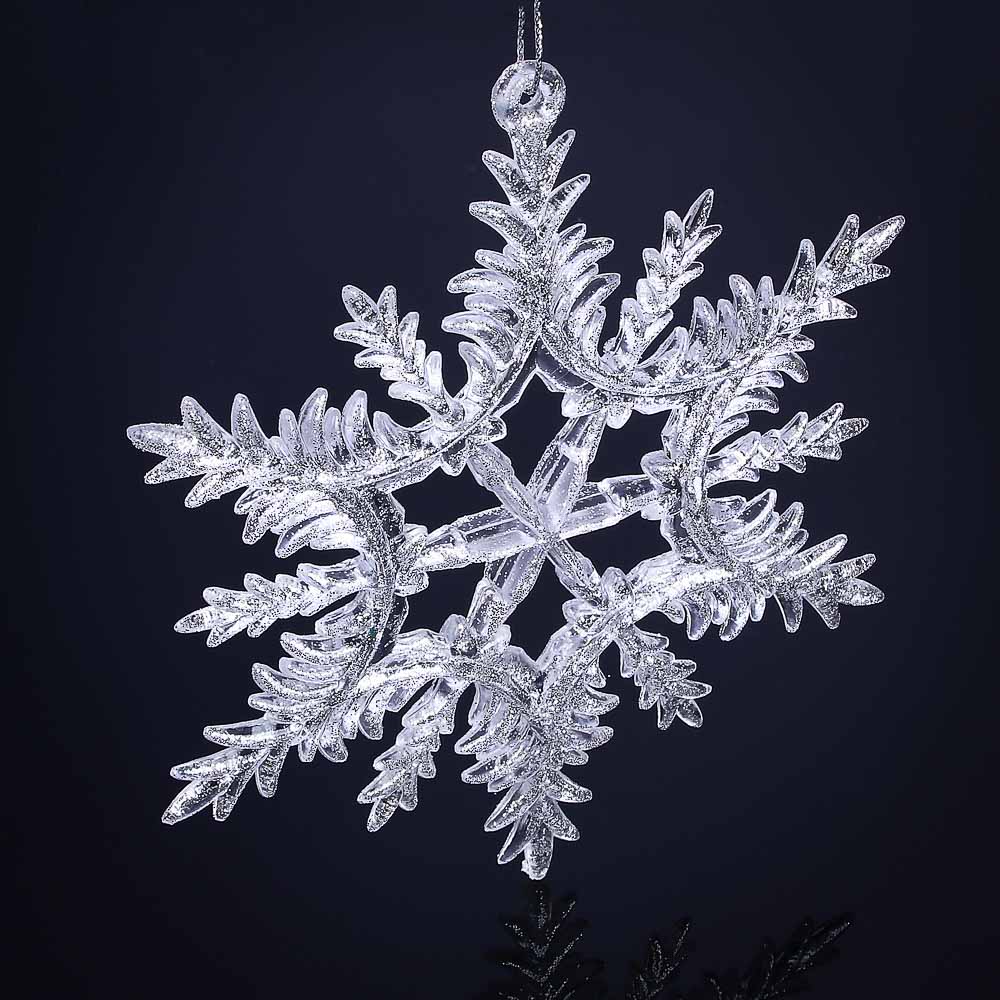 СНОУ БУМ Подвеска декоративная в виде снежинки, 14 см, акрил, 2 цвета - #1