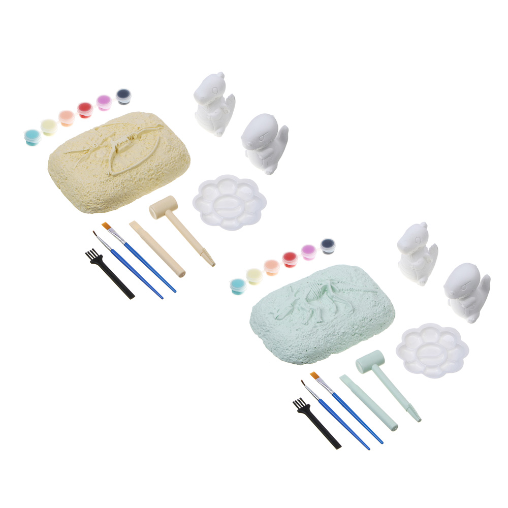 Набор для творчества 2в1 раскраска и раскопки "Динозавры", 39,5х26х7,5см, гипс, PP, 2 диз. - #2