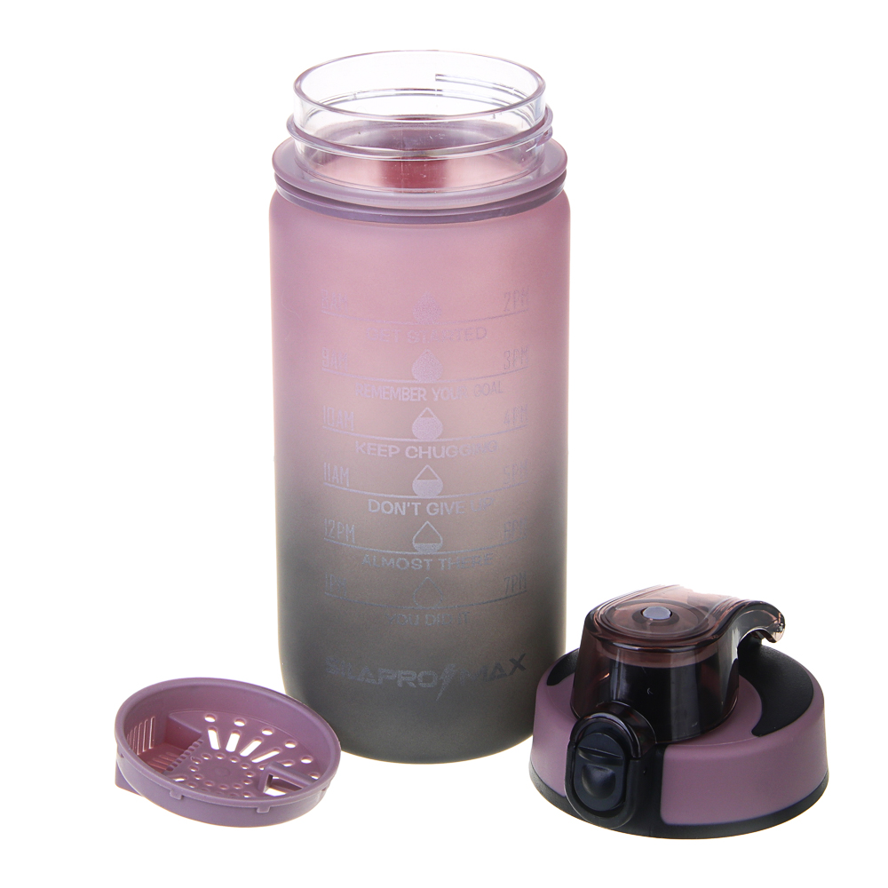 SILAPRO MAX Бутылка спортивная с замком, ULTIMATE GREY -ELDERBERRY, 550мл, РС - #7