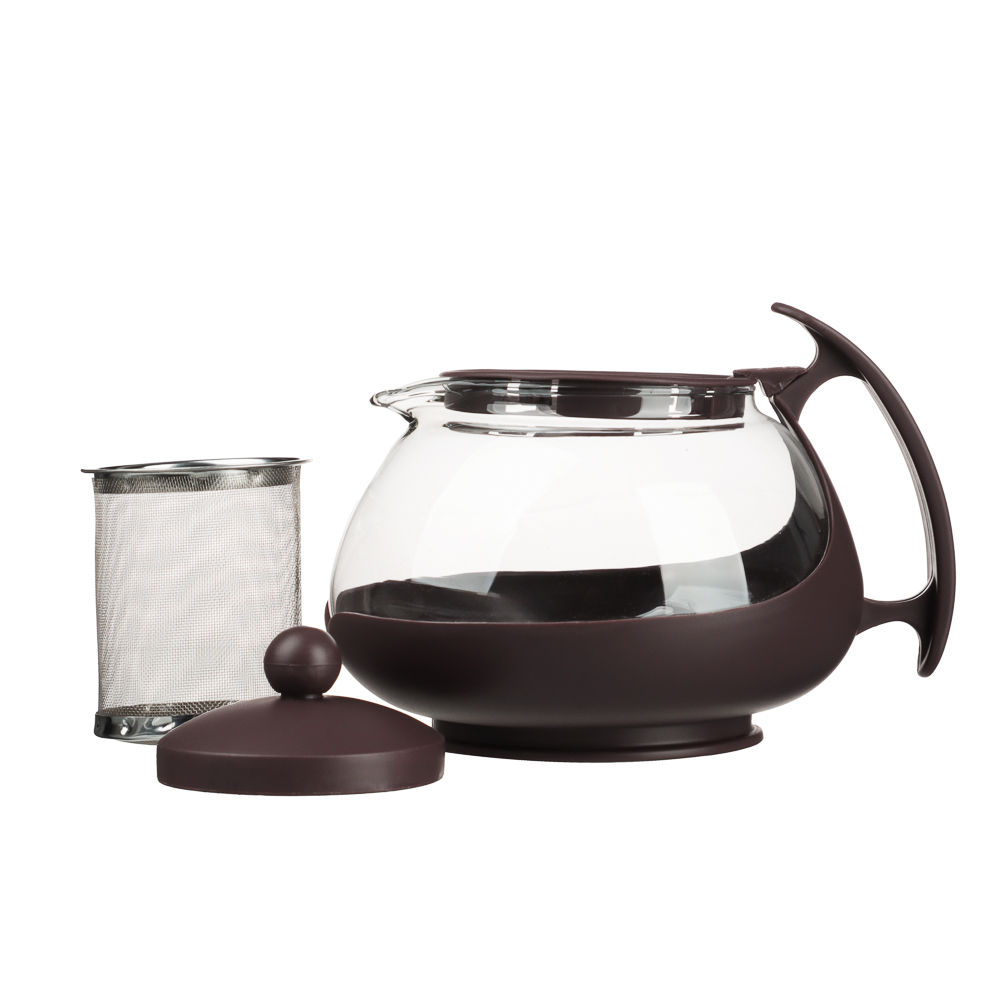 VETTA Чайник заварочный 750мл, овальный, ситечко из нержавеющей стали, стекло, полипропилен - #6