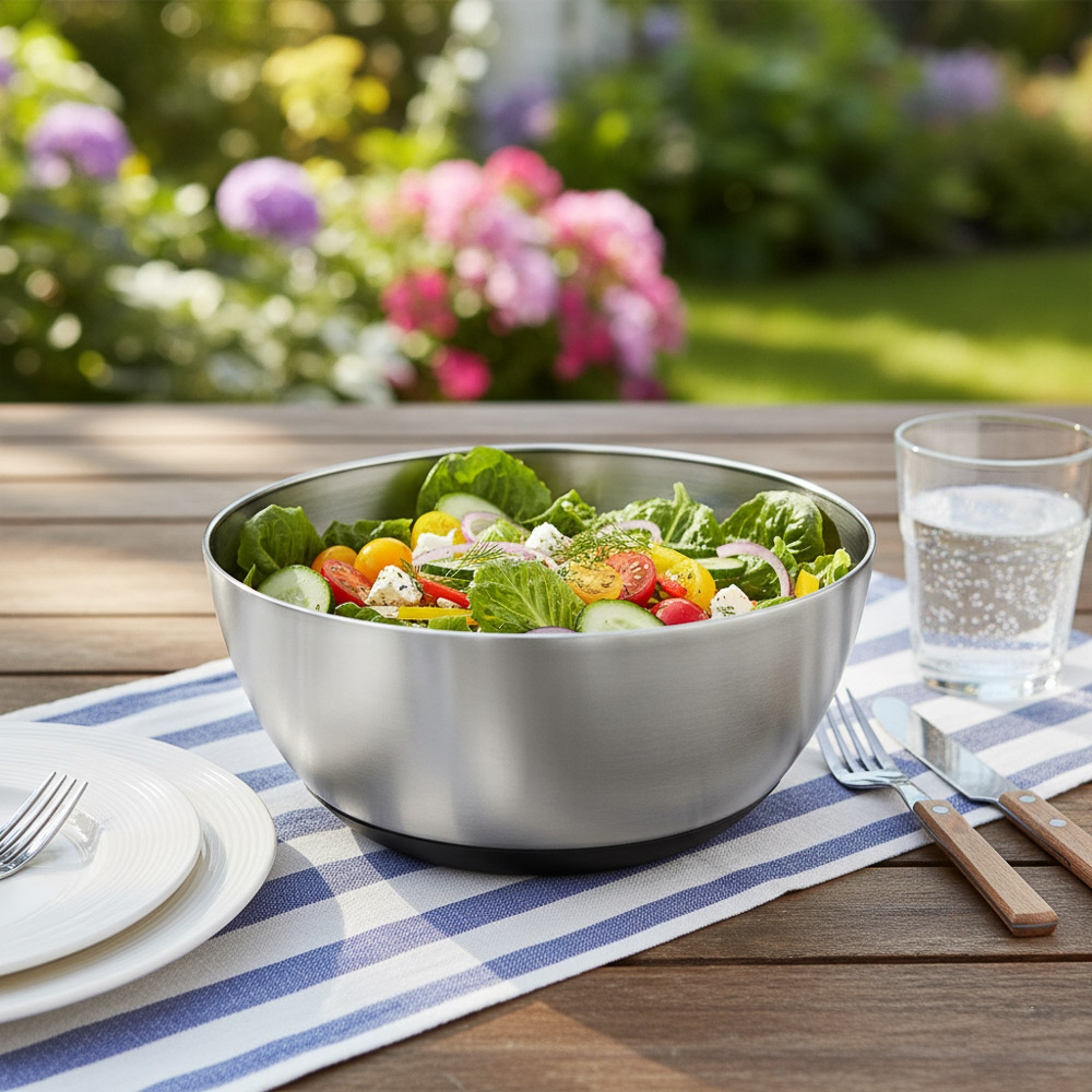 SATOSHI Салатник с противоскользящим дном, 22см, 2700мл, нерж.сталь - #7