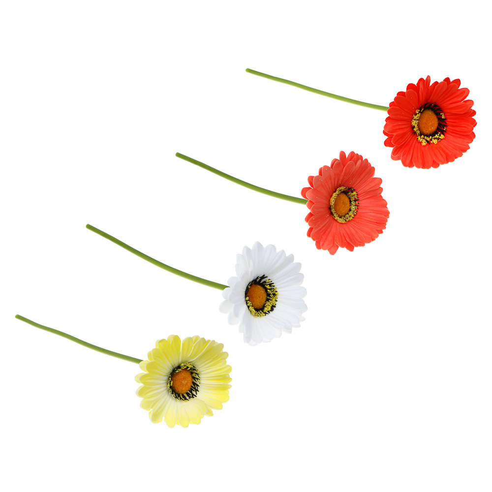 LADECOR Цветок искусственный гербера, 30 см, ткань, пластик, железная проволока, 4 цвета - #1