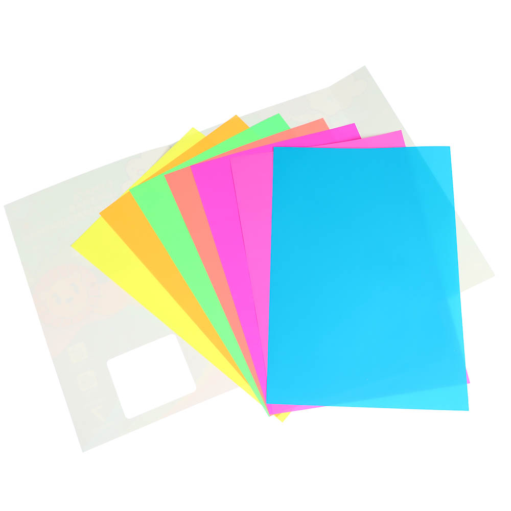Бумага цветная FLOMIK флуоресцентная мелованная, глянцевая, 7 цветов, 7 ллистов - #2