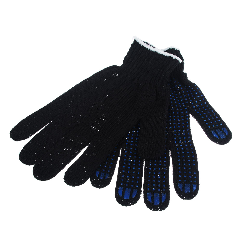 Набор перчаток вязаных, эконом х/б с ПВХ напылением "Точка", 5 шт - #2