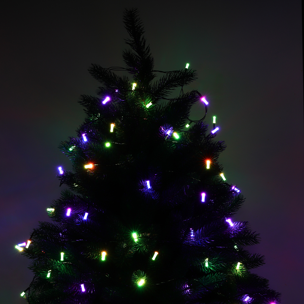 СНОУ БУМ Гирлянда эл. вьюн "Призма", 10м, 80LED, RPB/RYG, автореж, ПВХ черный, 220В - #9