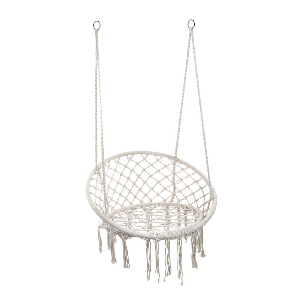Кресло подвесное плетеное круглое тм INBLOOM, d=60/80см, хлопок, сталь - #1
