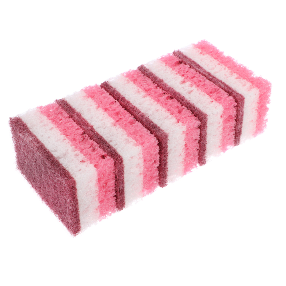 VETTA Набор губок для мытья посуды, 5 шт, 98x66x40мм, коралл розово-белый - #1
