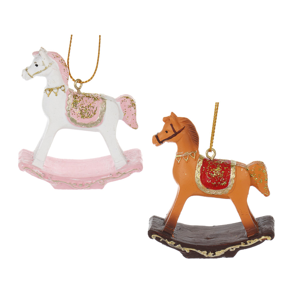 СНОУ БУМ Сувенир Лошадка качалка полистоун, 5,6x2,1x6,3 см, 2 вида - #1