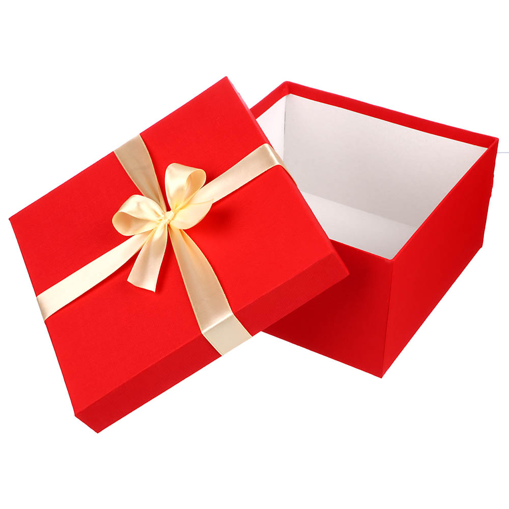 Коробка подарочная с бантом красная, 21x21x11 см - #3