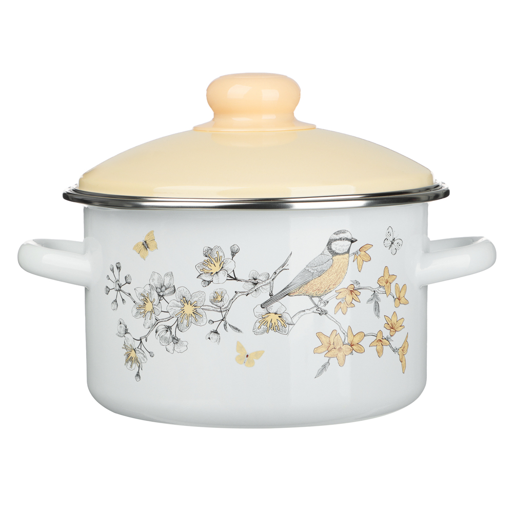 Люмен Кастрюля эмалированная 2л, индукция - #1