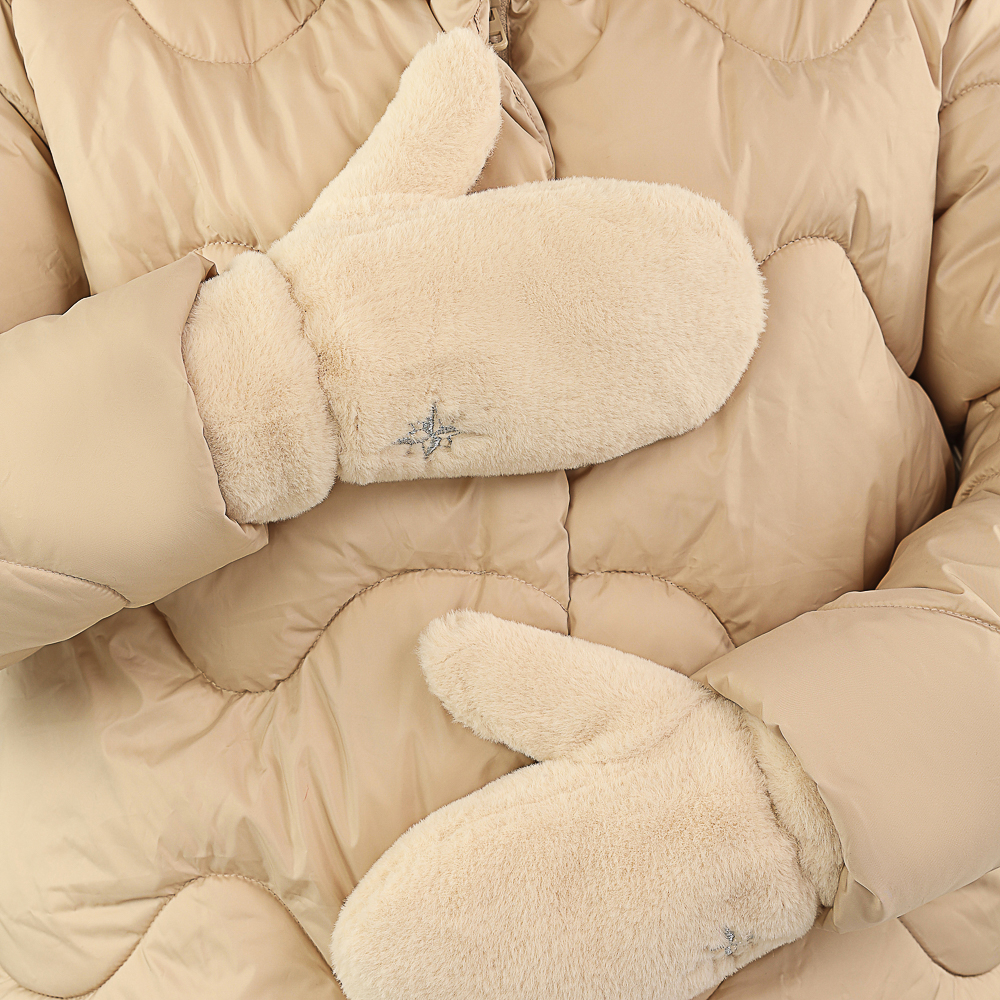 GALANTE Рукавицы женские из эко меха на веревке с вышивкой, р. 18-20, 3 цвета, СЗПВ24-36 - #7