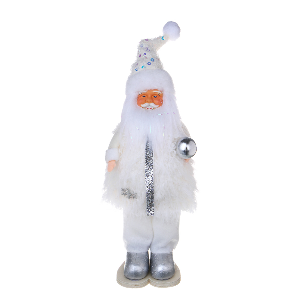 СНОУ БУМ Сувенир Санта 10x7x26 см, полиэстер, белый, 2 вида - #2
