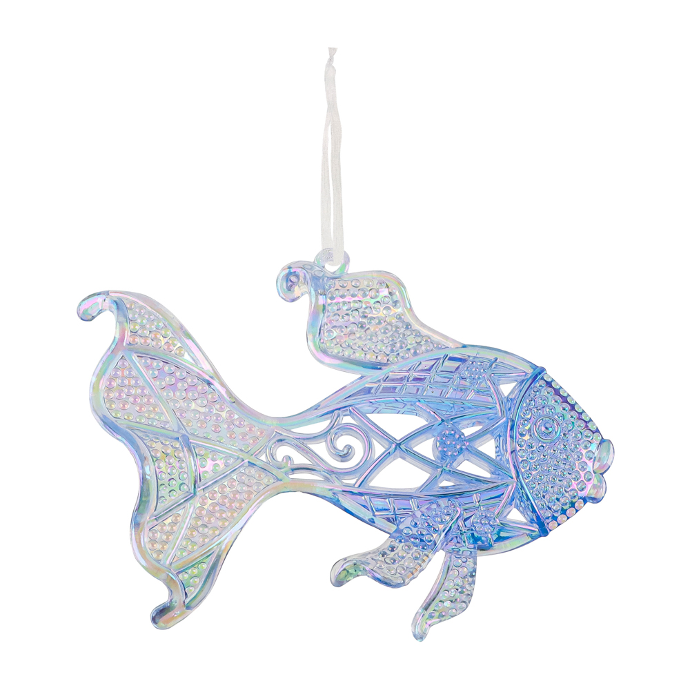 СНОУ БУМ Подвеска декоративная в виде рыбы, переливающийся цвет, акрил, 11,5x3x8,5 см, 2 цвета - #2