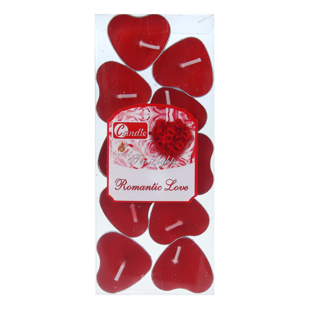 Набор свечей чайных тм LADECOR 8х39х35 мм, форма сердце, парафин, 10 шт - #5