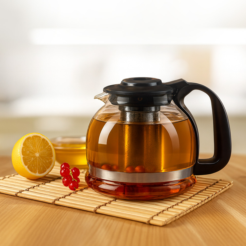 VETTA Чайник заварочный 1500мл, ситечко из нержавеющей стали, стекло, полипропилен - #11