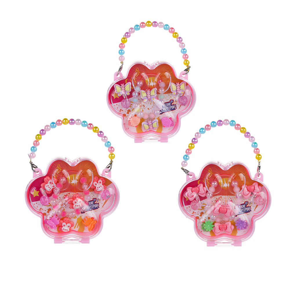 Набор детской бижутерии BY Русские супергерои: браслет, кольцо, крабики 2шт, клипсы, 3 дизайна - #11