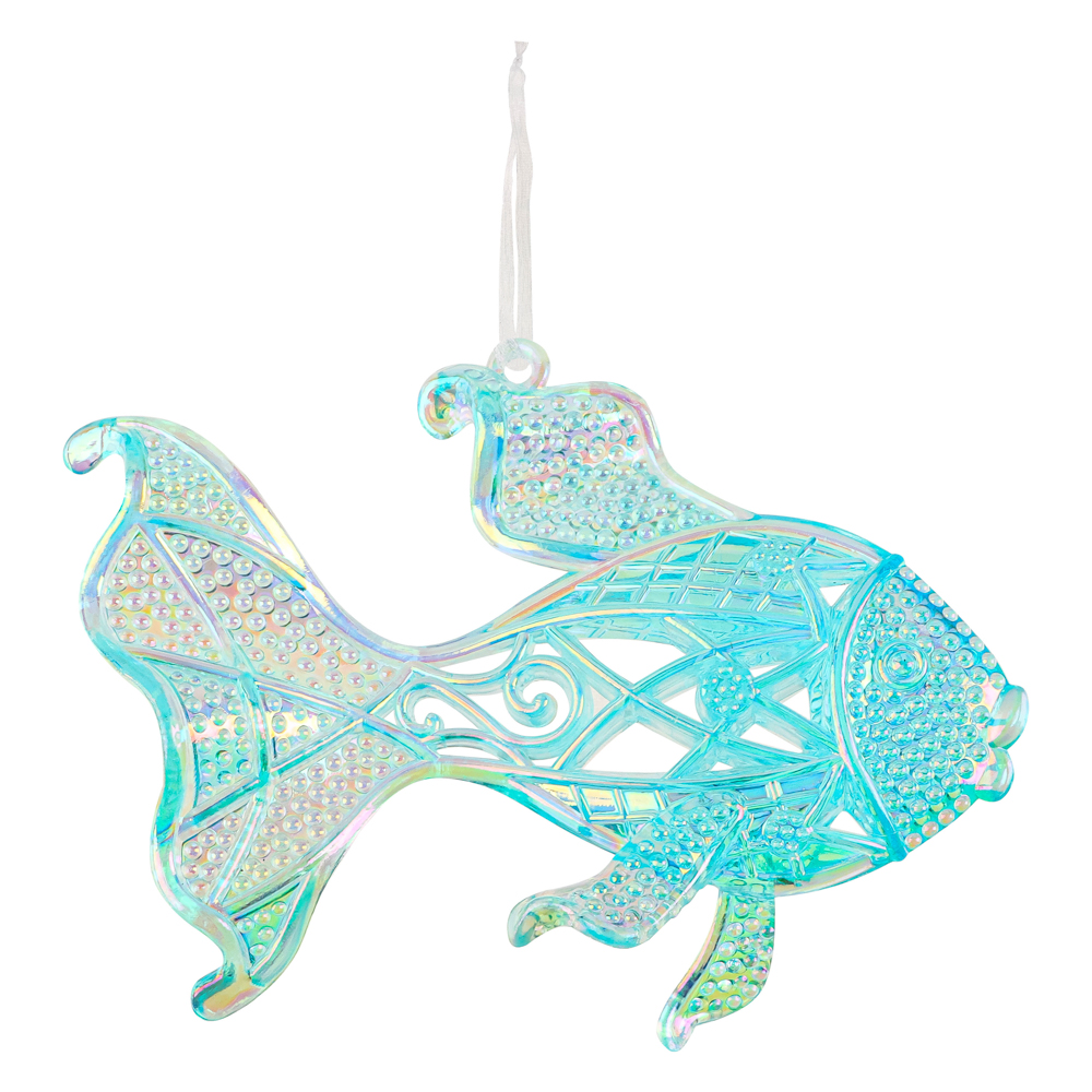 СНОУ БУМ Подвеска декоративная в виде рыбы, переливающийся цвет, акрил, 11,5x3x8,5 см, 2 цвета - #6