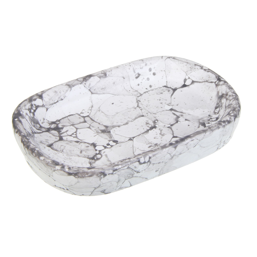 VETTA Мыльница, 13,5x9x2,5 см, керамика, "Космос", мрамор белый - #1