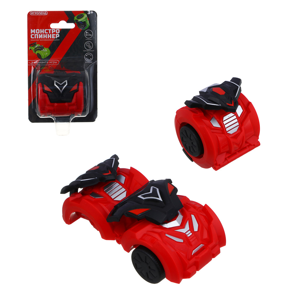 ИГРОЛЕНД Машина трансформирующаяся "Монстро-спиннер", вращение, инерция, ABS, 8,8х14 см, 2 дизайна - #1