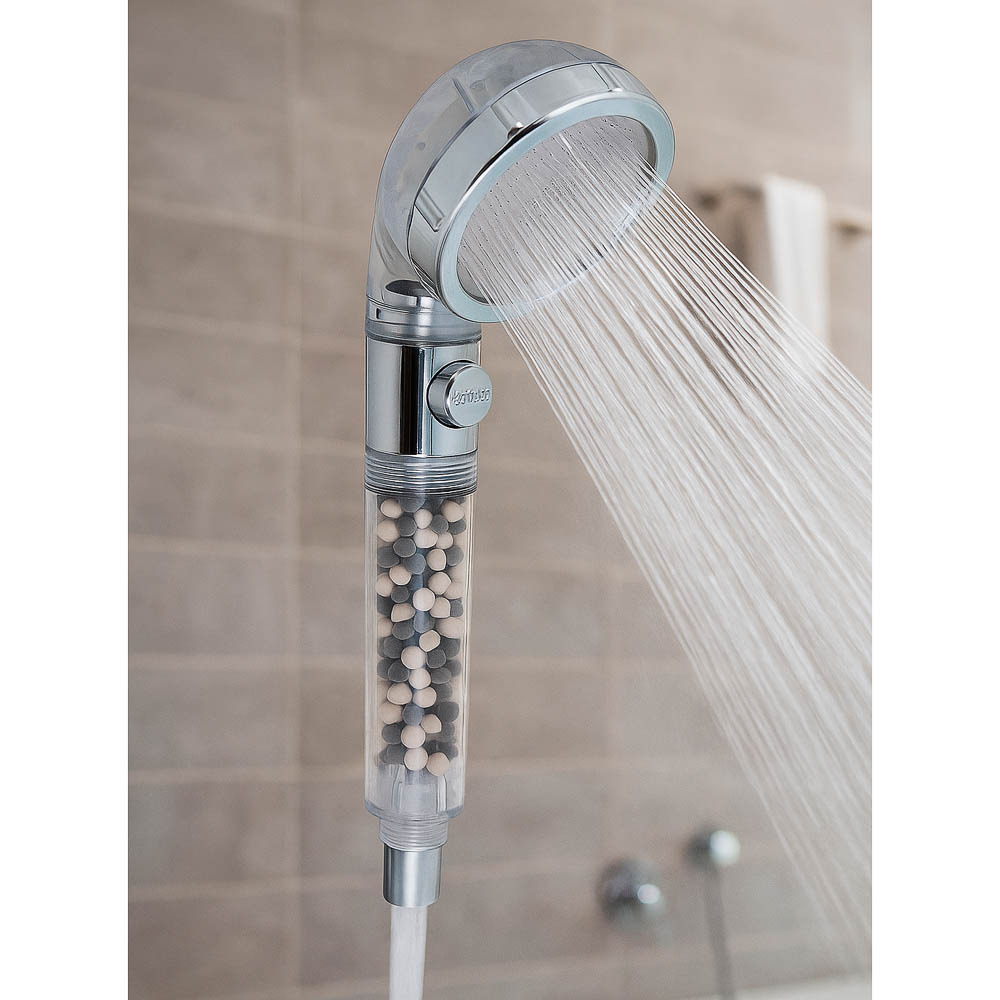 RAIN Лейка для душа, 3 режима, с функцией очистки воды, кнопка стоп, 80мм, прозрачный/хром - #8