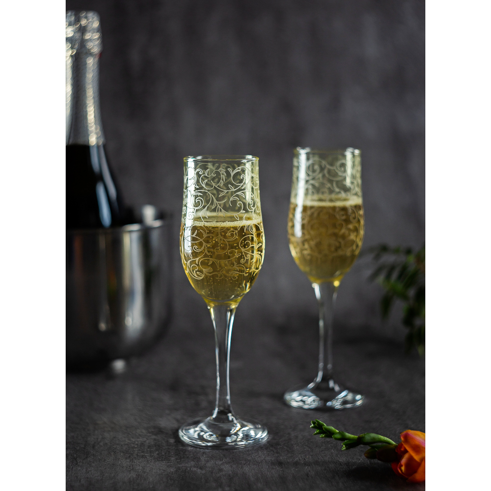 Набор бокалов для шампанского, с гравировкой, 2 шт, 200 мл - #7