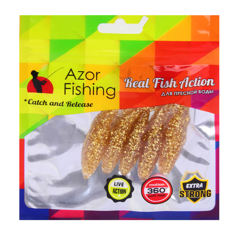 AZOR FISHING Приманка мягкая Твистер 2.5, силикон Премиум, 65 мм, 5 шт. в уп., микс цветов - #5