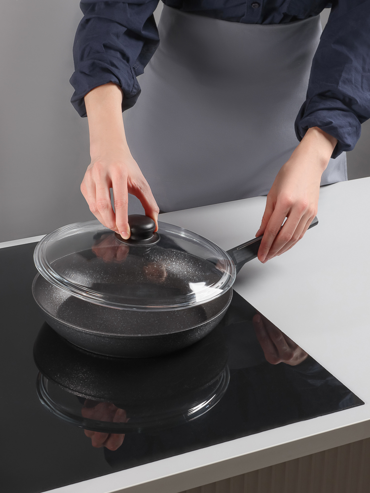 SATOSHI Крышка стеклянная безободковая с ручкой 26см - #5