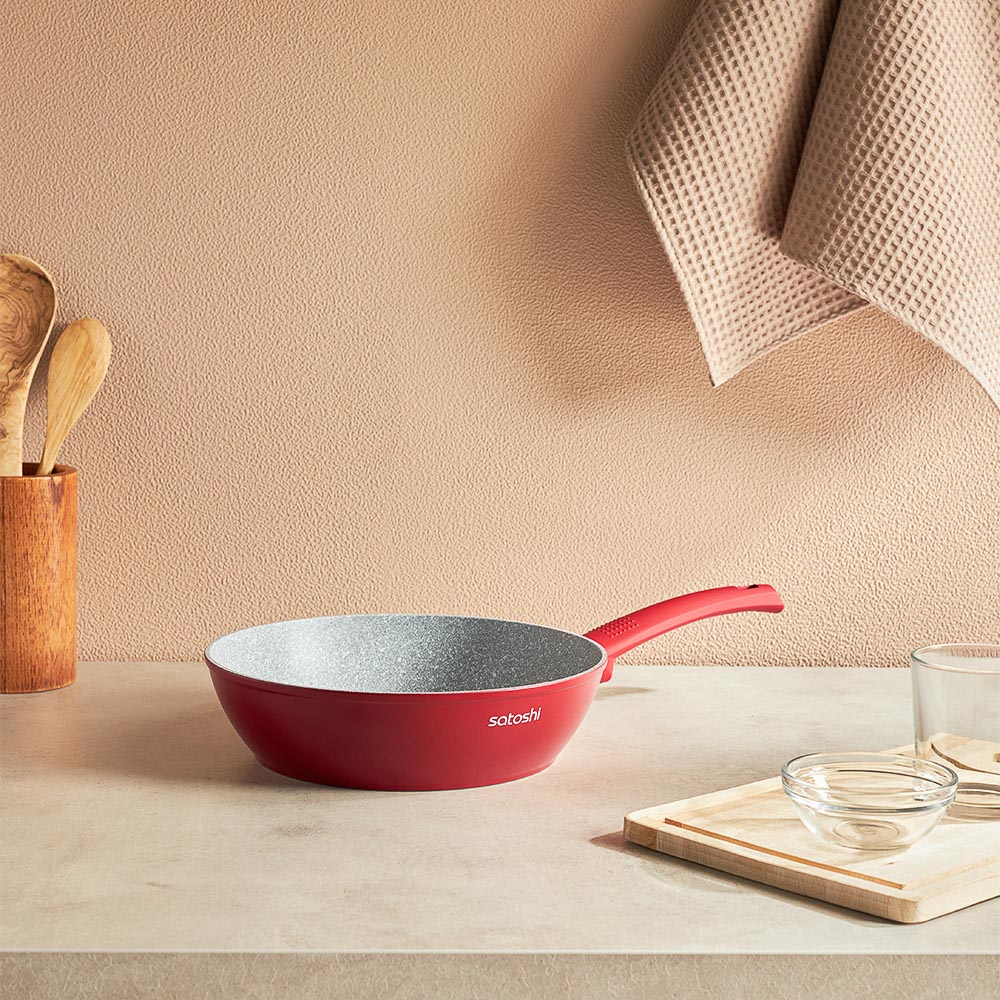 SATOSHI Верден Сотейник литой d=24см, антипригарное покрытие мрамор, индукция - #12