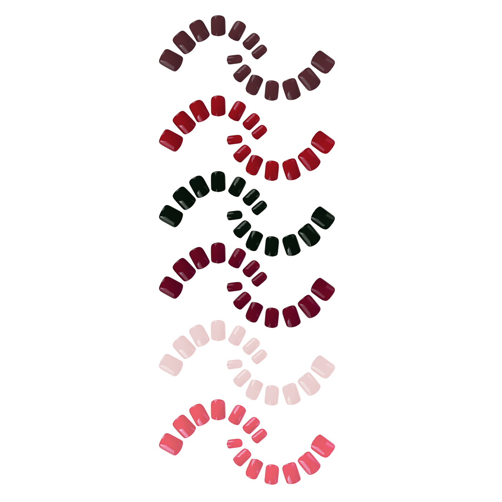 ЮНИLOOK Набор накладных ногтей самоклеящихся 24шт, 6 цветов - #1