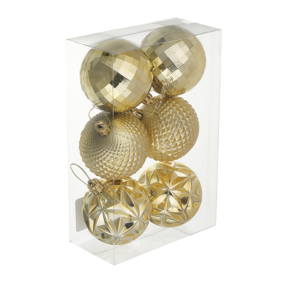 СНОУ БУМ Набор шаров 6 см, 6 шт, золото, 26-102 - #3