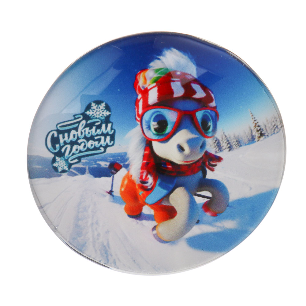 СНОУ БУМ Магнит с лошадкой 5 см, акрил, 4 дизайна - #2