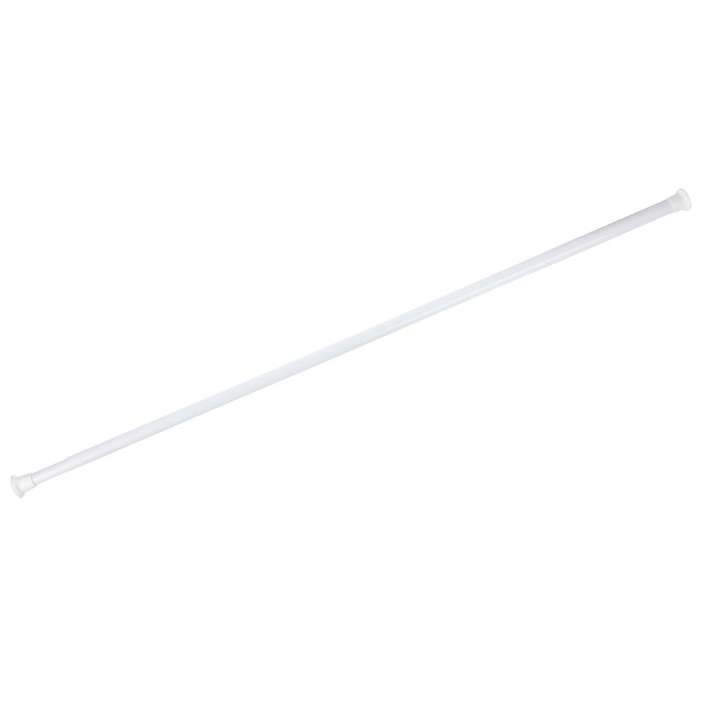 Карниз для шторы в ванную комнату, раздвижной 210см, металл, полипропилен, цвет белый - #1