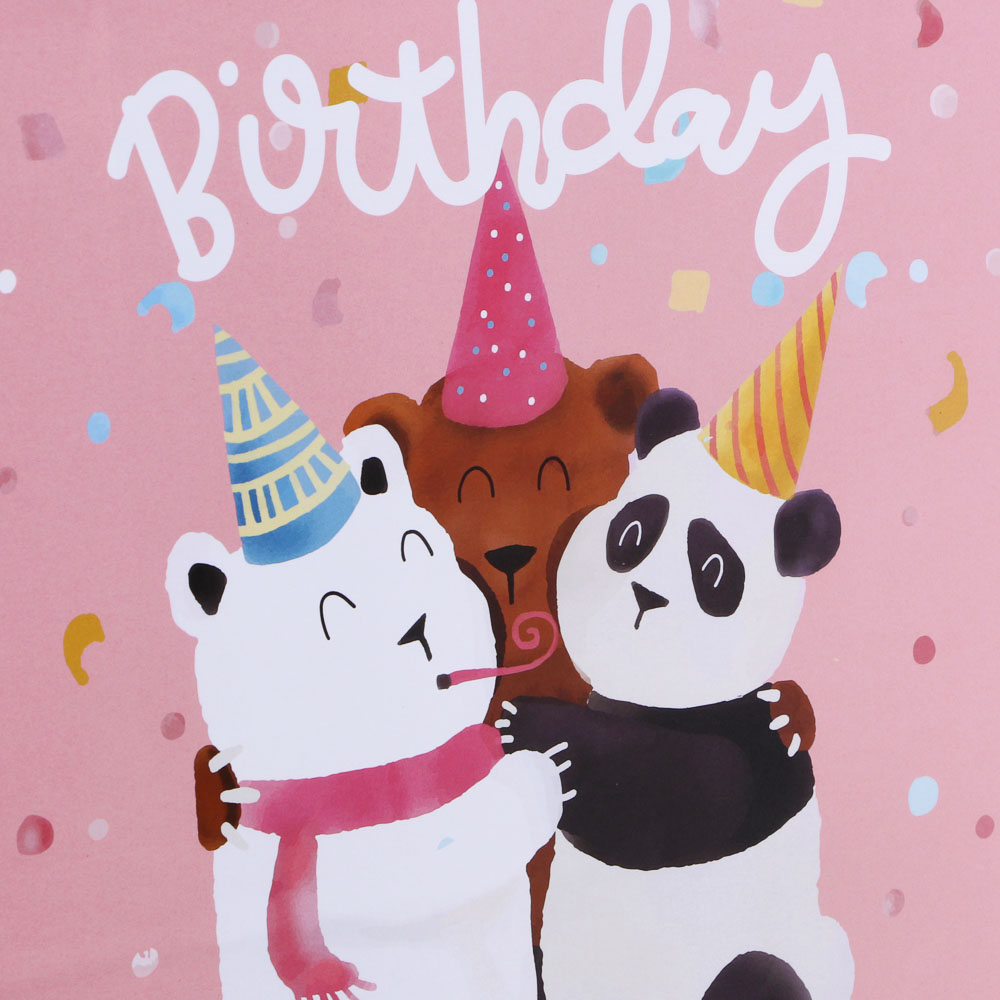 Пакет подарочный бумажный, 26x32x9 см, 128 гр, 2 дизайна, Панды - #3