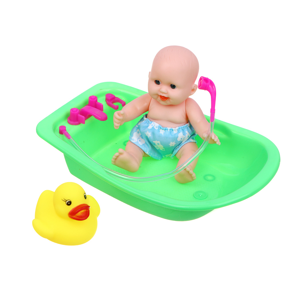 ИГРОЛЕНД Пупс 12 см в ванночке с аксессуарами, PVC, PP, 10х8х16 см - #6