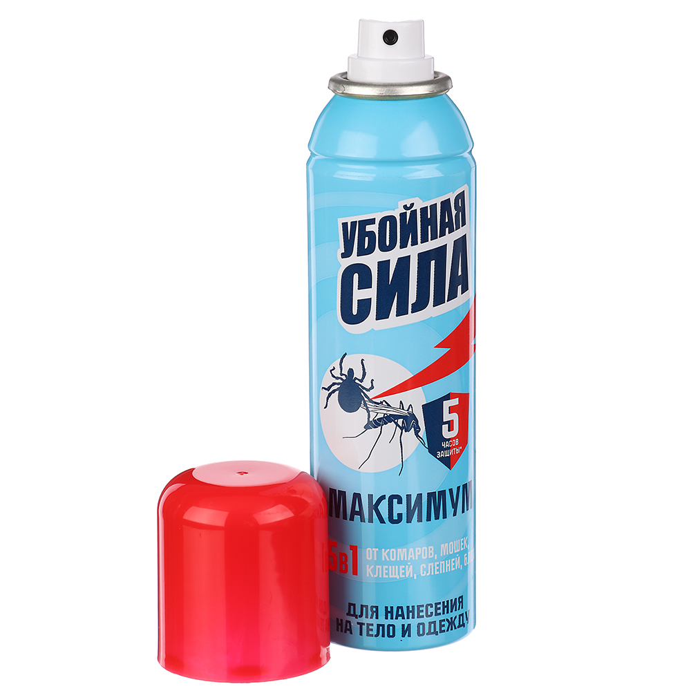 Убойная сила Maximum от комаров, клещей, мошки, слепней, блох в аэроз упаковке 150 см3, арт. 06007 - #2