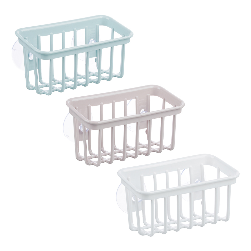 VETTA Романтика Полочка для ванной комнаты на присосках, пластик, 17,5х7,5х9см, 3 цвета - #1