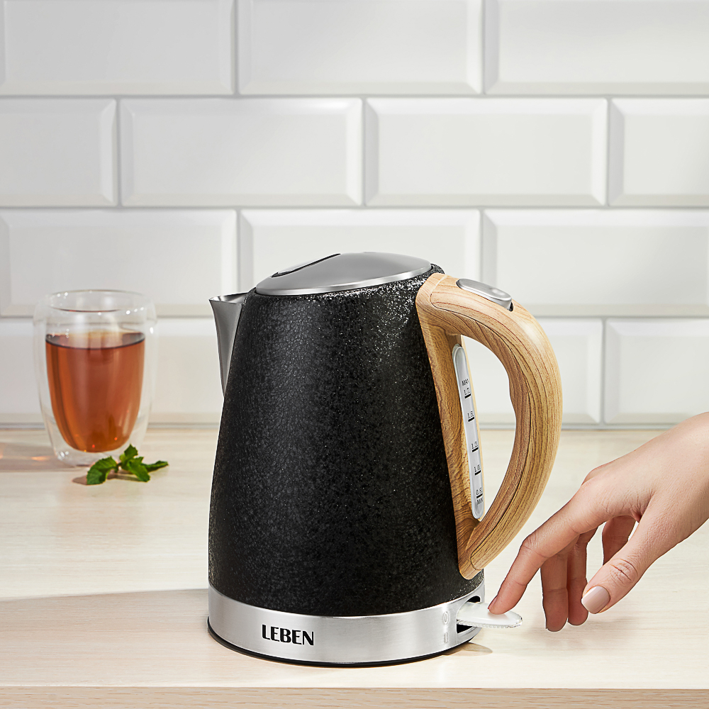 LEBEN Чайник электрический 1,8л, 1850Вт, металл, черный - #21