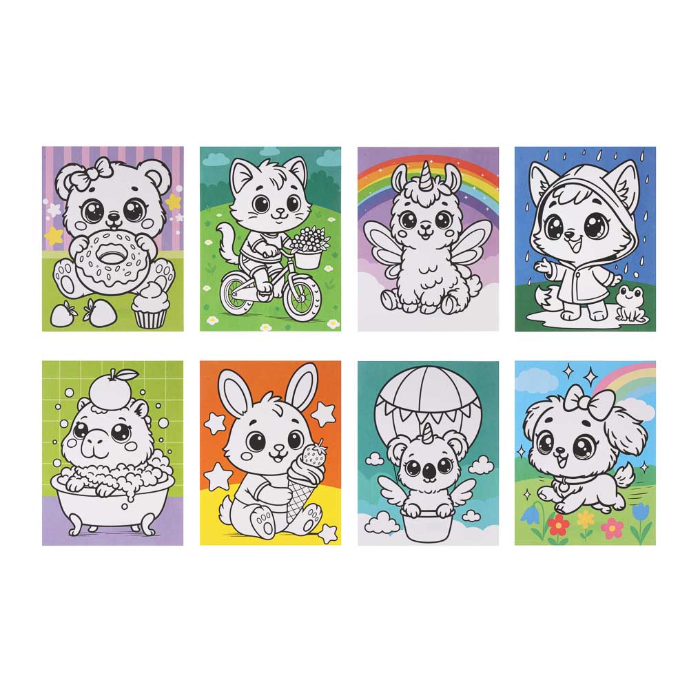 Фреска из песка с цветным фоном "Микс", бумага, песок 8-10цв., 21х27см - #2