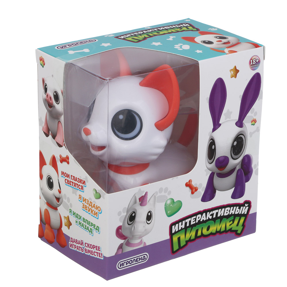 ИГРОЛЕНД Игрушка "Интерактивный питомец" котенок, ABS, звук, свет, движ., 2хAAA, 12,5х8х13,5 см - #11